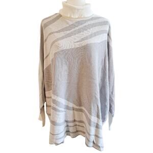 Alfani Oversized Dolman Sleeve Animal Print Knit Turtleneck